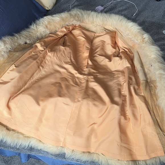 1970’s PENNY LANE STYLE TAN COAT LEATHER / SUADE VINTAGE BOHO - Picture 8 of 17